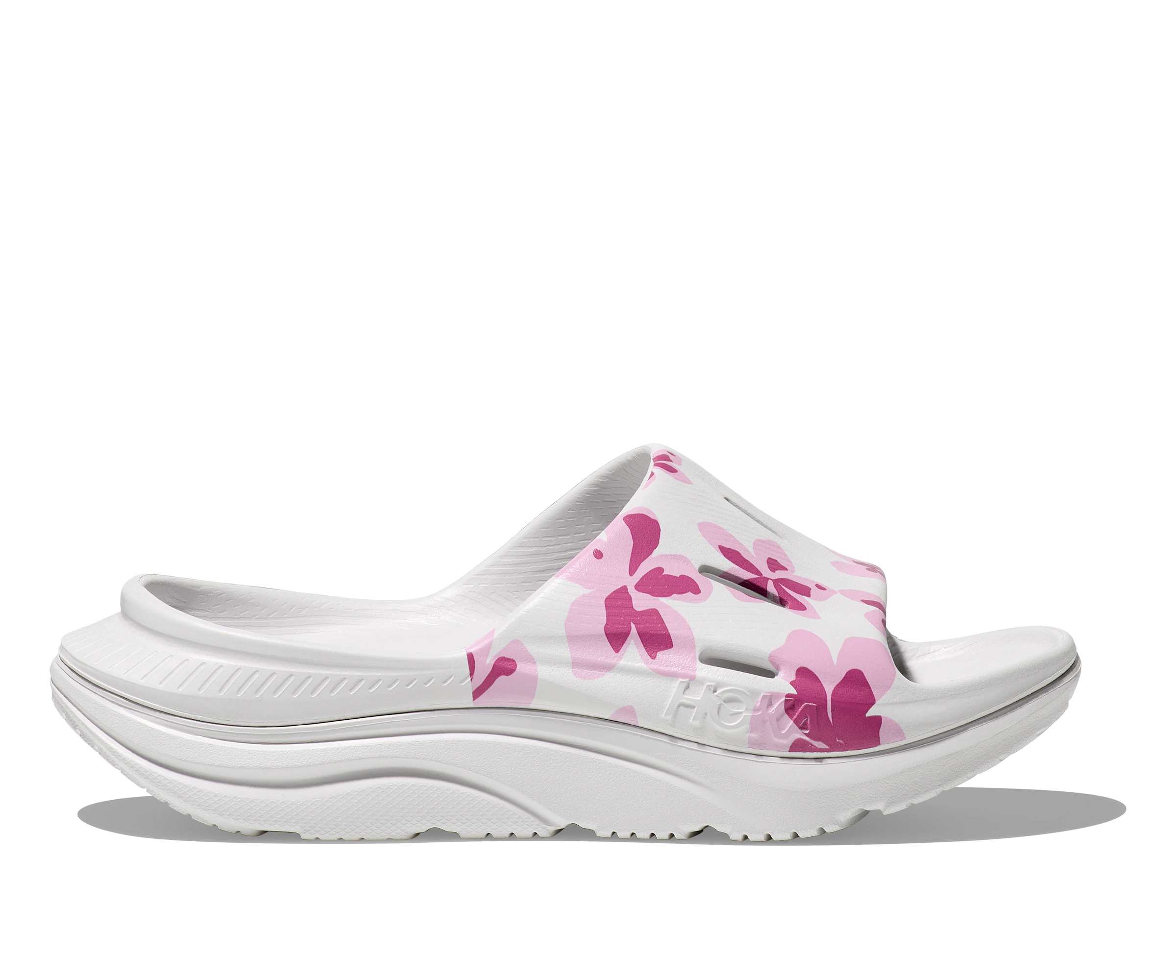 Hoka All Gender Vibrant Bloom Ora Slide 3 NIMBUS CLOUD / PINK TWILIGHT